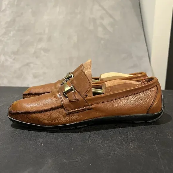 Allen Edmonds Elwood Shoes Mens Size 9 Brown Leather Driving Moc Loafers Slip On